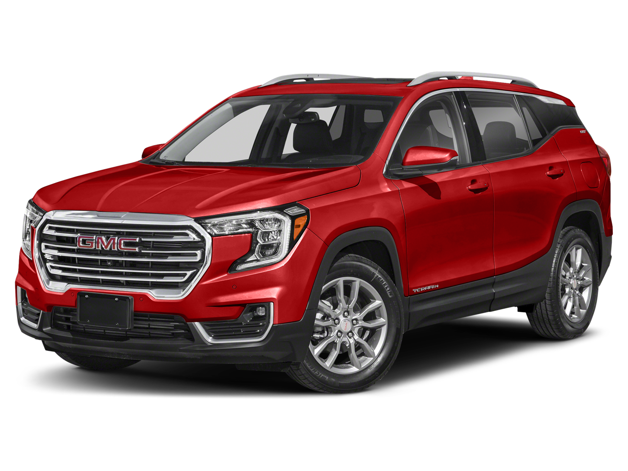 2023 GMC Terrain SLE in Summit White — front three-quarter view
