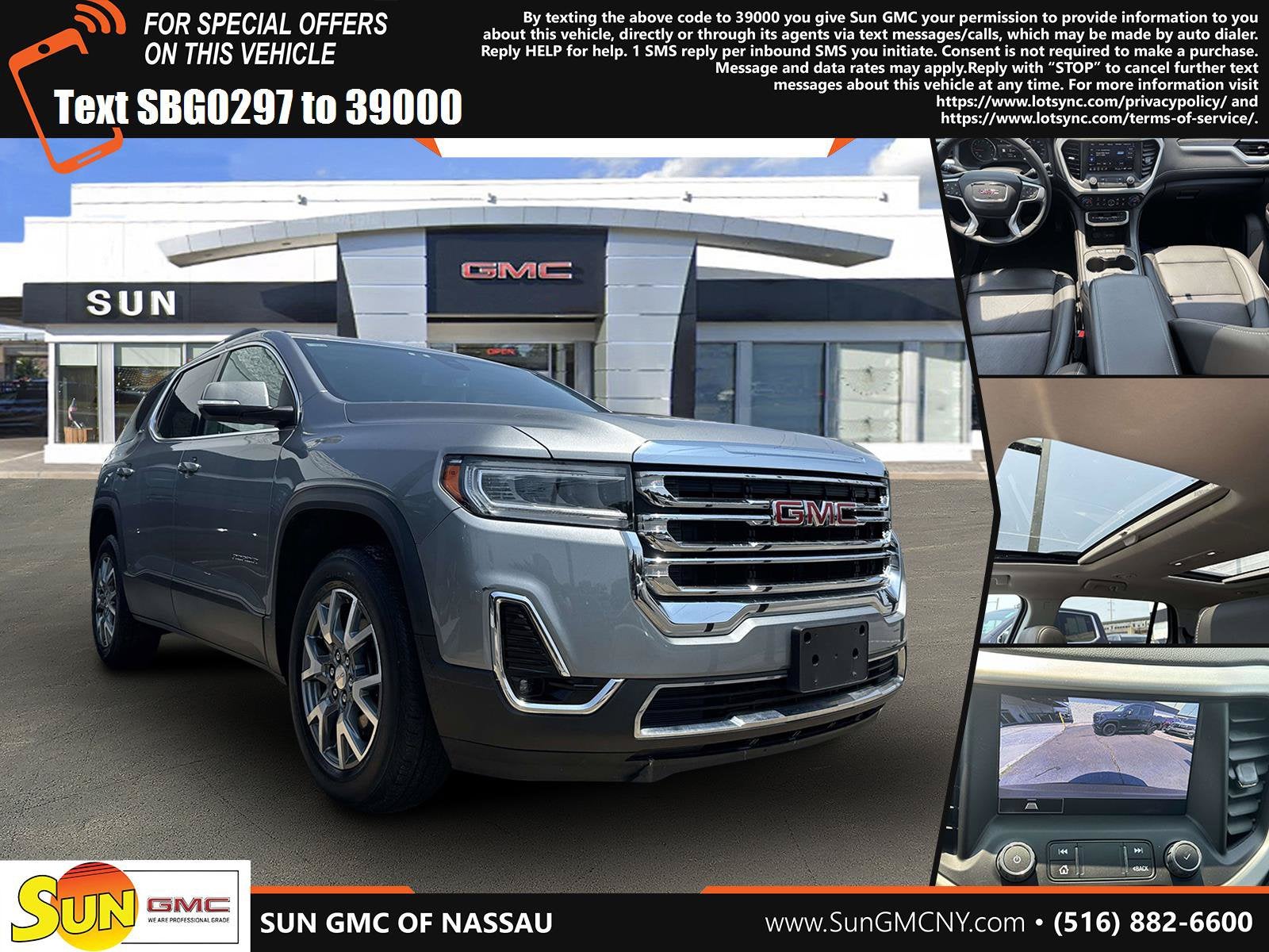 2023 GMC Acadia SLT in Sterling Metallic — front three-quarter view