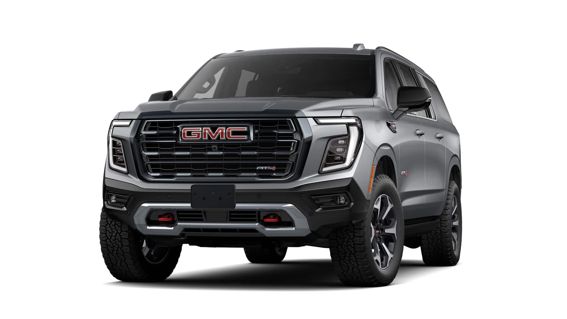 2026 GMC Yukon XL AT4 in Sterling Metallic — front three-quarter view