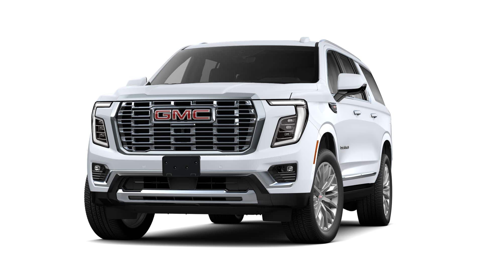 2026 GMC Yukon XL Denali in Glacier White Tricoat — front three-quarter view