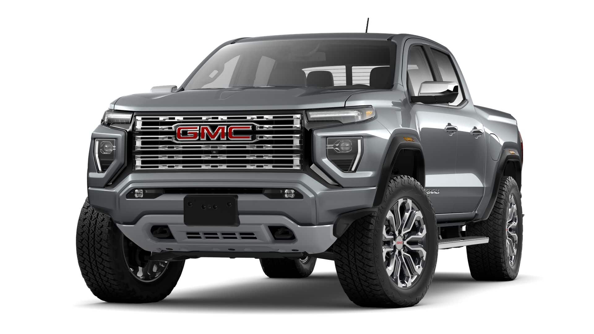 2026 GMC Canyon Denali in Sterling Metallic — front three-quarter view