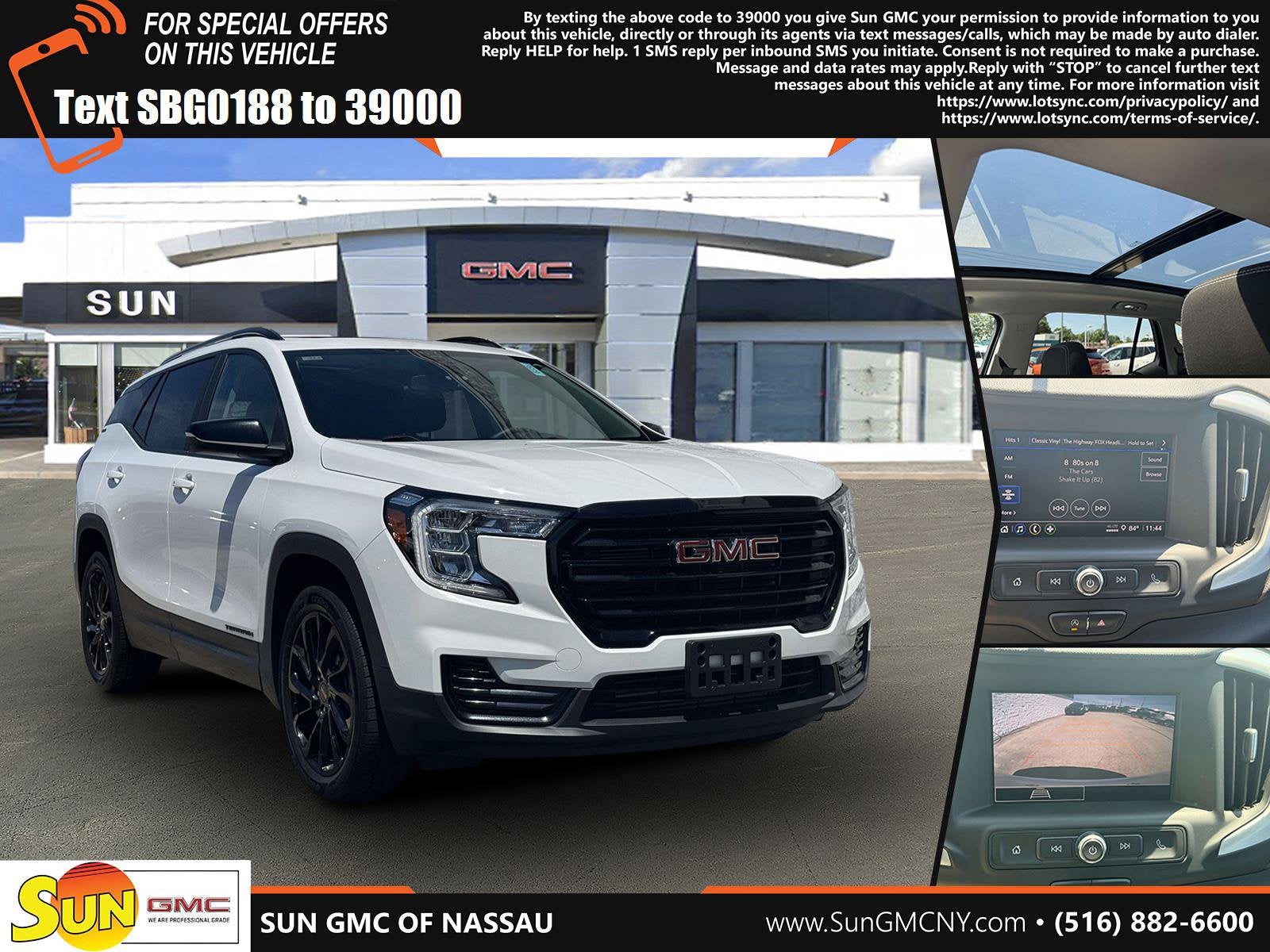 2023 GMC Terrain SLE in Summit White — front three-quarter view