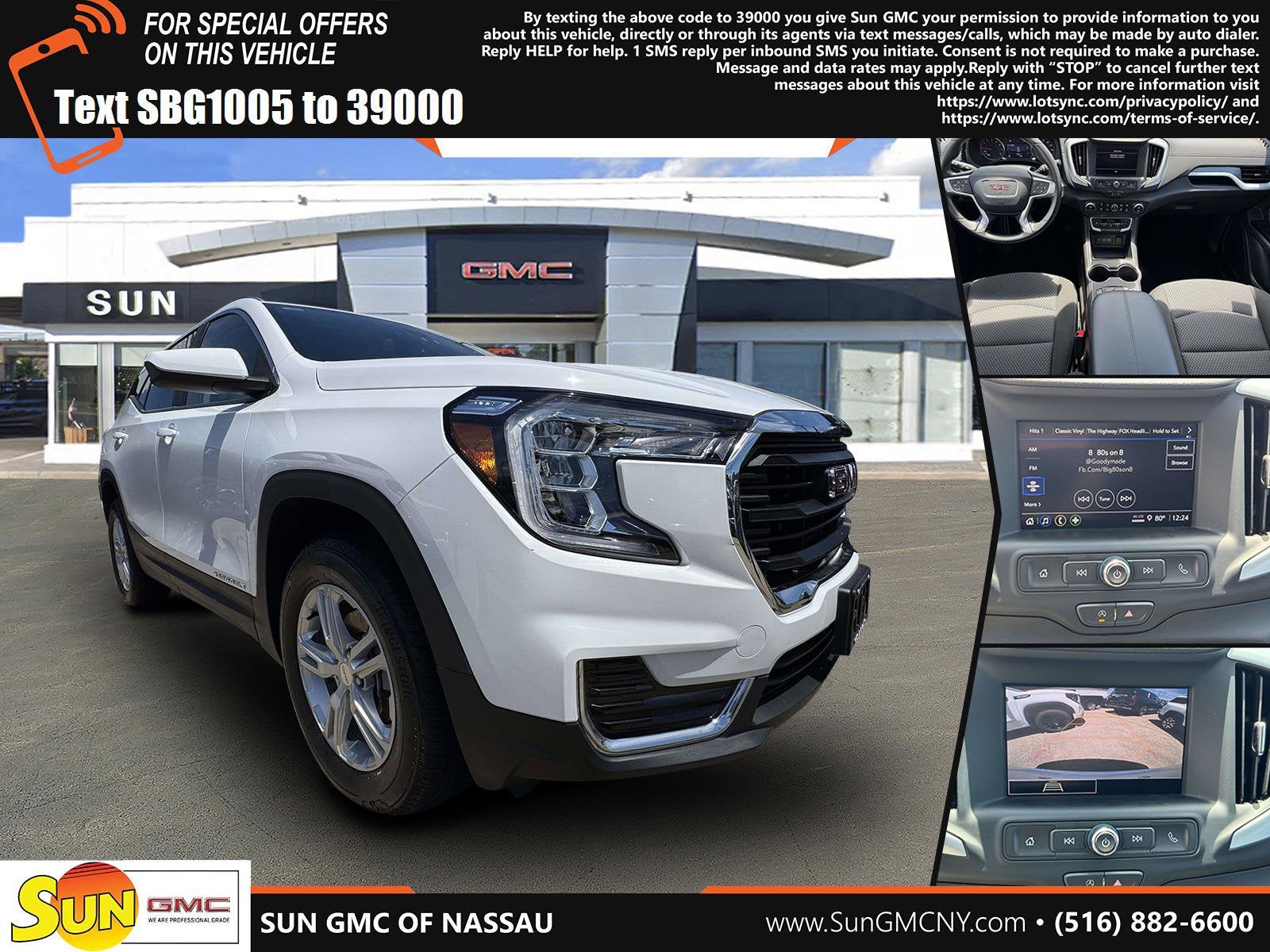 2023 GMC Terrain SLE in Summit White — front three-quarter view