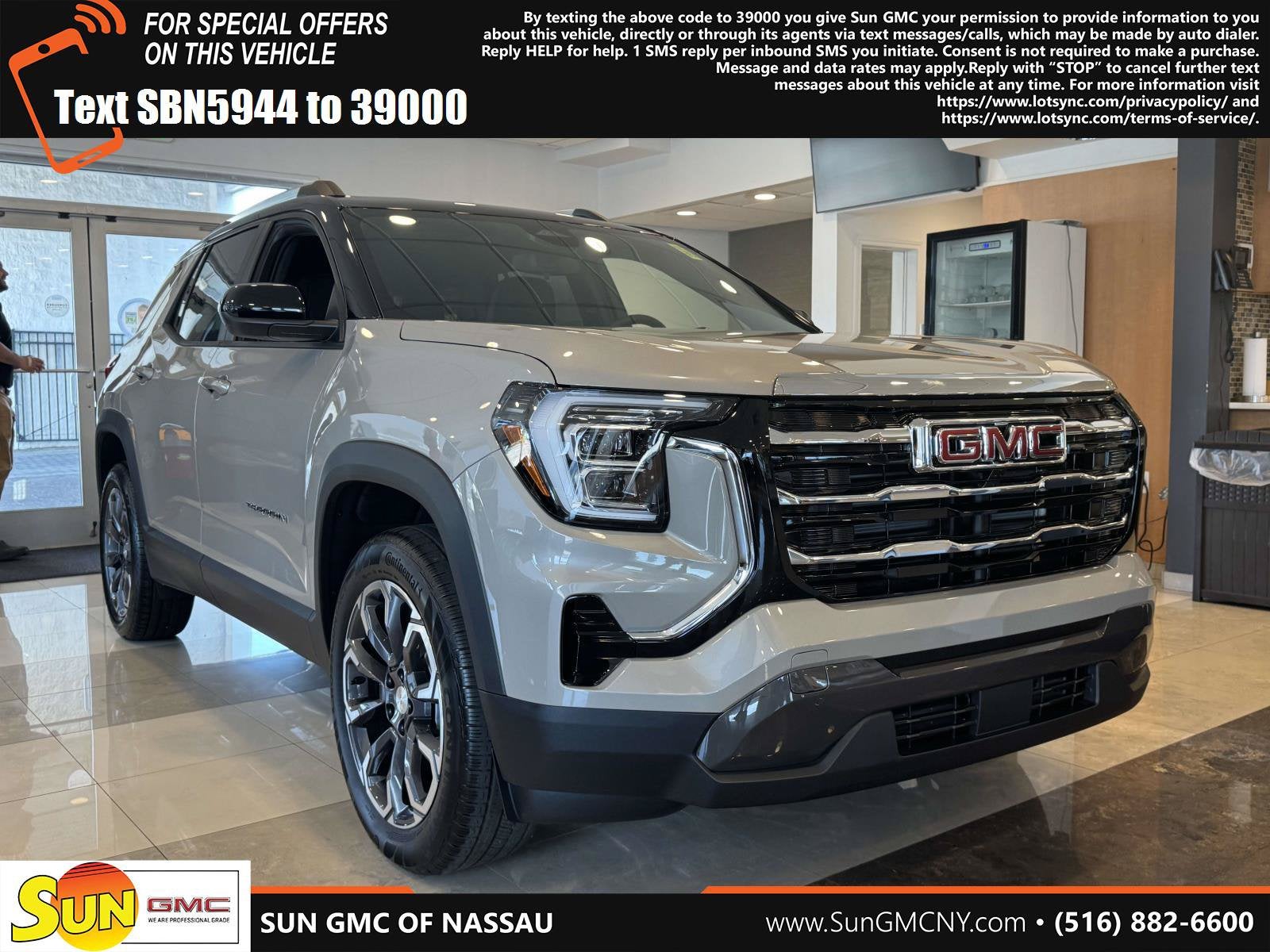 2026 GMC Terrain Elevation in Riverstone Metallic — front three-quarter view