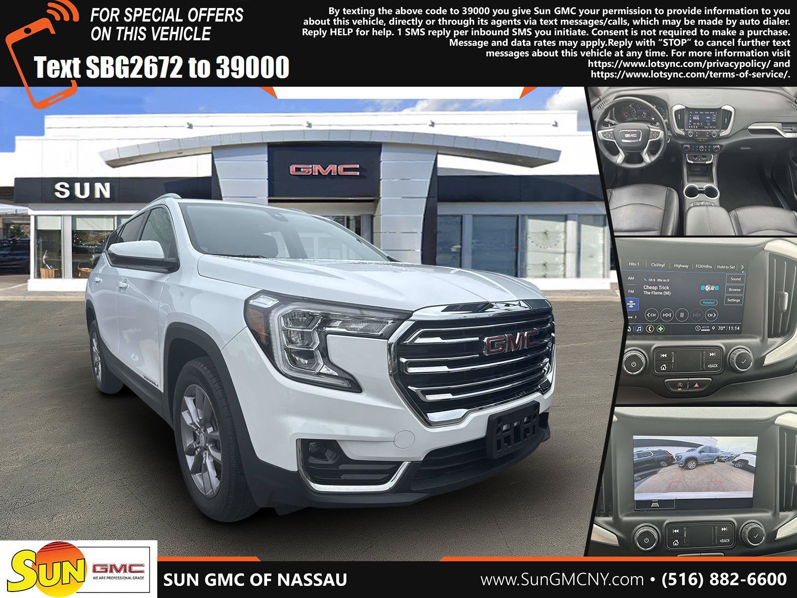 2023 GMC Terrain SLT in Summit White — front three-quarter view